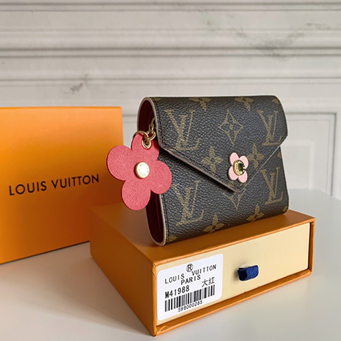 Louis Vuitton Portefeuille Victorine Trifold Wallet M62980 Epi Black Flower  TGIS