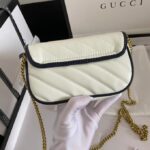 Gucci GG Marmont Matelassé Leather Super Mini Bag Navy White