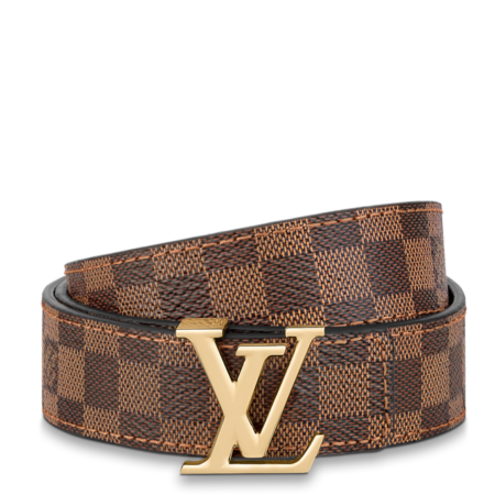 Louis Vuitton Damier Ebene initiales 40MM brown canvas leather belt 105CM  unisex