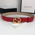 Gucci Leather belt with interlocking G