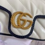 Gucci GG Marmont Matelassé Leather Super Mini Bag Navy White