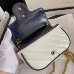 Gucci GG Marmont Matelassé Leather Super Mini Bag Navy White