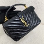 COLLEGE MINI CHAIN BAG IN SHINY CRACKLED LEATHER