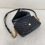 COLLEGE MINI CHAIN BAG IN SHINY CRACKLED LEATHER